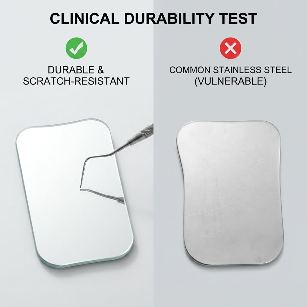 Dental Occlusal Photography Mirror - Double-Sided Glass Intraoral Reflector with Titanium Coated Polish, Orthodontic Photo Tools for Dentist and Clinic (Adult Size/Buccal Lingual)