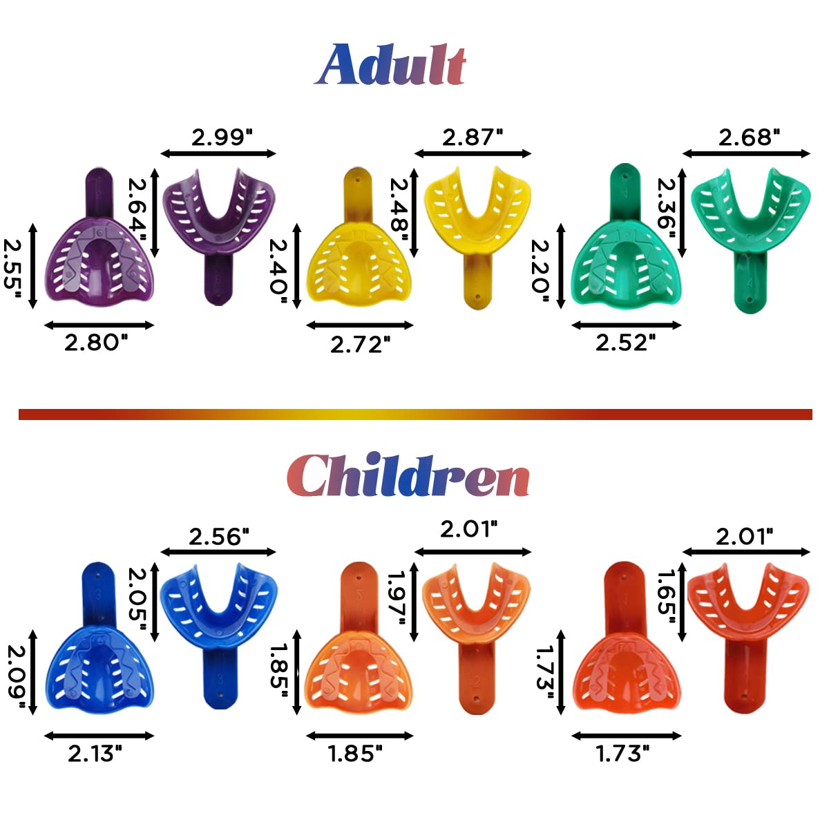 Dental Impression Tray for Adult/Children, Plastic Materials Teeth Holder Dental Central Supply for Oral Tools