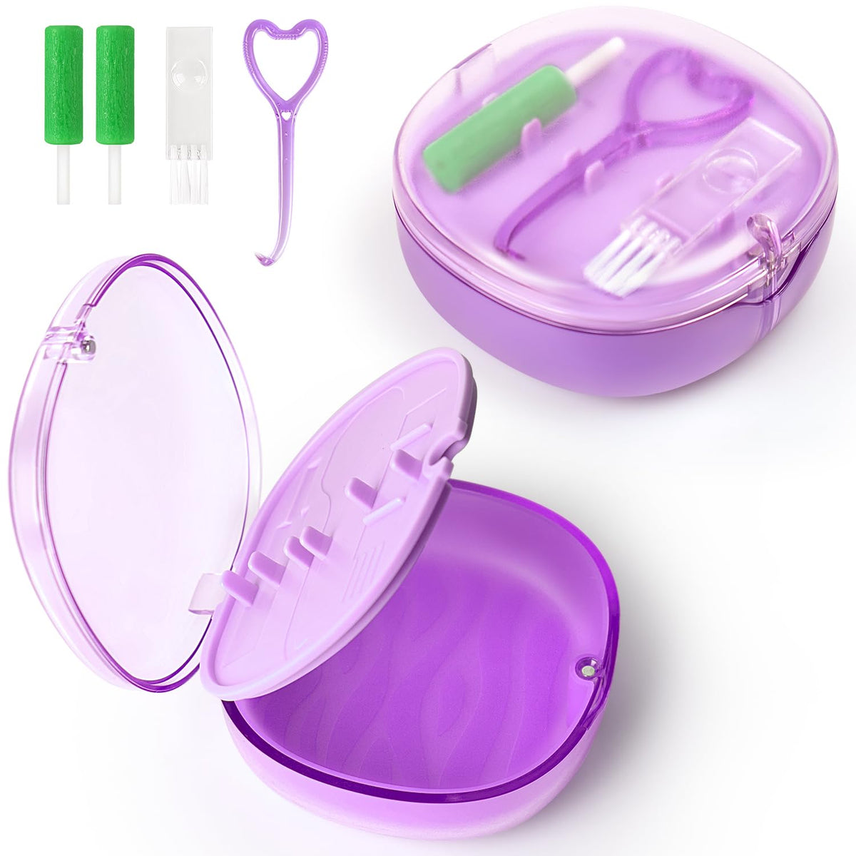 Aligner remover tool, With a Retainer Case with mirror and 2 Aligner Chewies, used for oral care removal and Storage, Compatible with Invisalign(Pink)