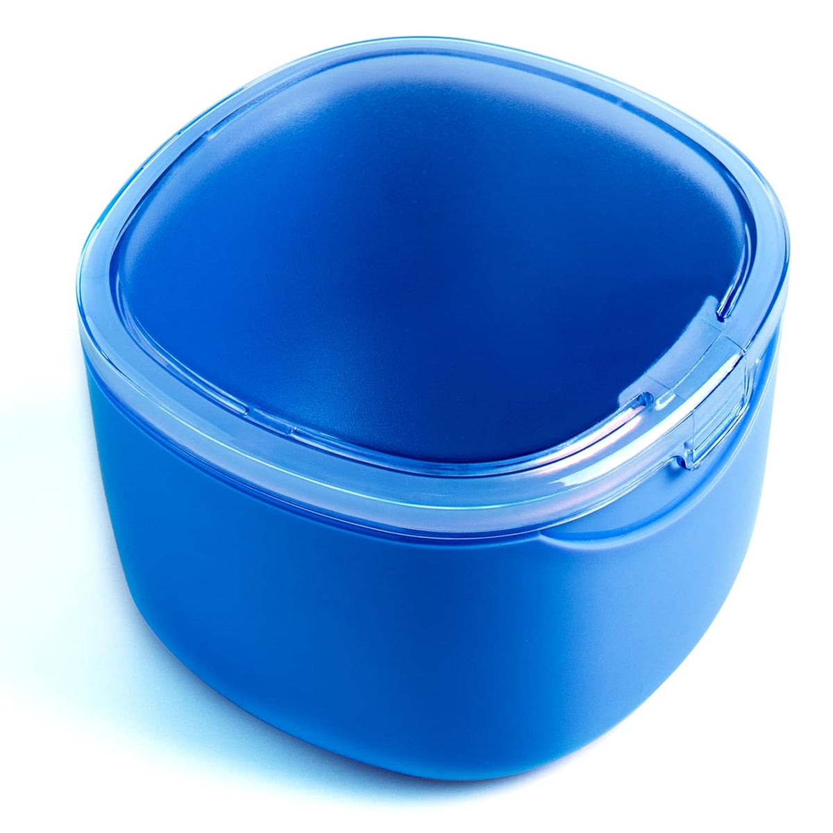 Upgraded Denture Bath Box Cup, No-Leak Denture case,Retainer Cleaning Box, Complete Clean Care for Dentures, Clear Braces, Mouth Guard, Night Guard & Retainers (transparent grey)
