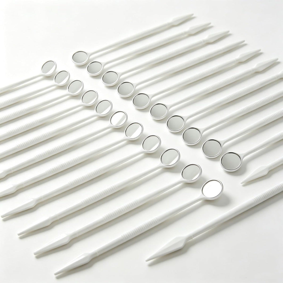 100 Pack Disposable Dental Exam Mouth Mirrors - Individually Wrapped Single-Use Oral Mirror Tools for Dentists, Clinics, and Personal Teeth Checkup