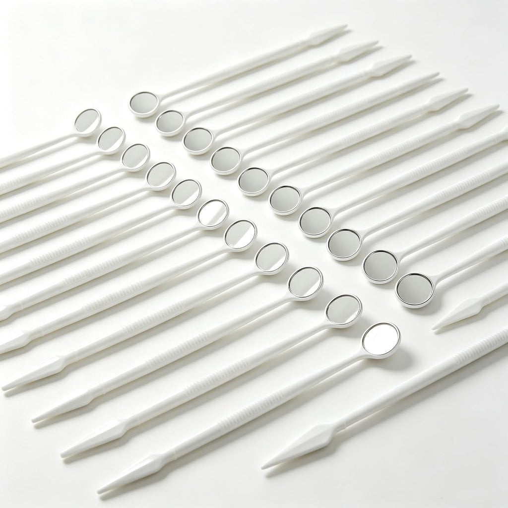100 Pack Disposable Dental Exam Mouth Mirrors - Individually Wrapped Single-Use Oral Mirror Tools for Dentists, Clinics, and Personal Teeth Checkup