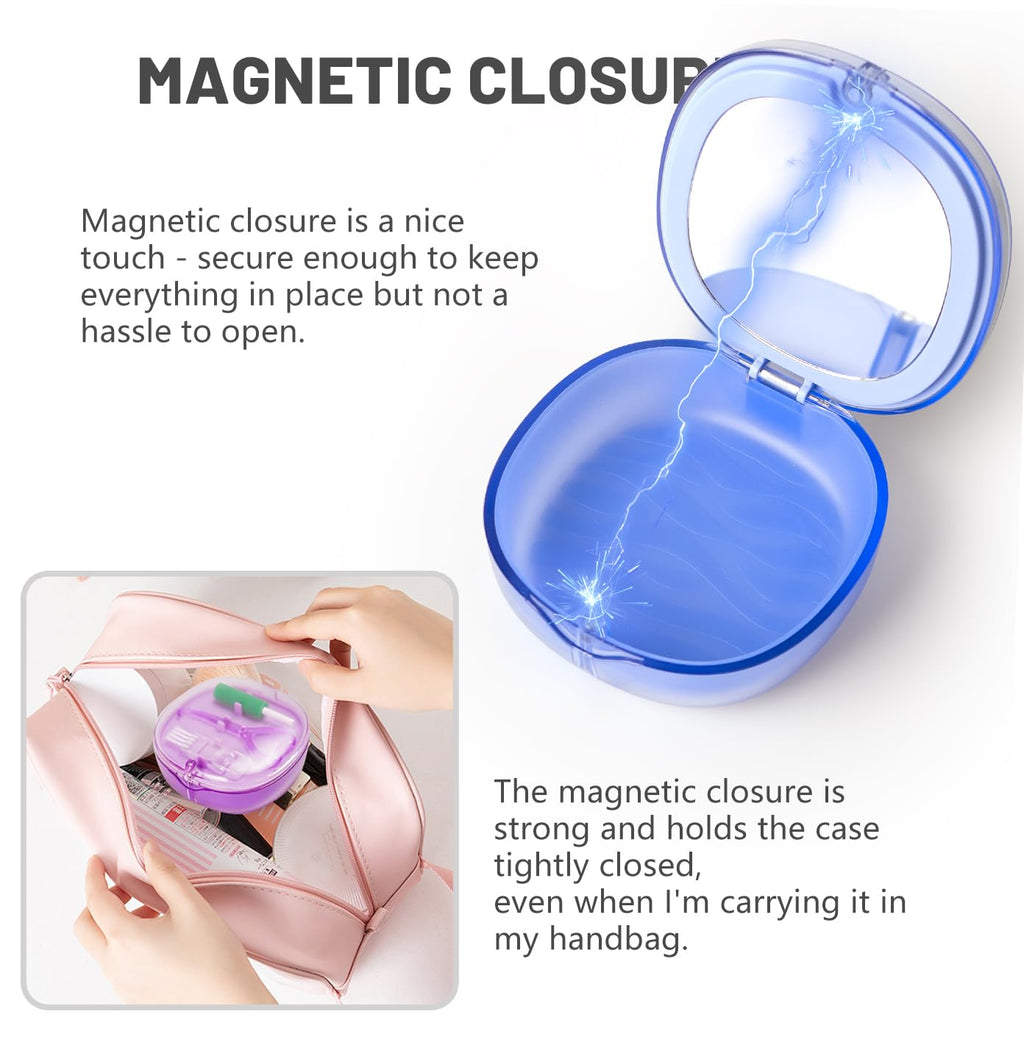 Aligner remover tool, With a Retainer Case with mirror and 2 Aligner Chewies, used for oral care removal and Storage, Compatible with Invisalign(Pink)