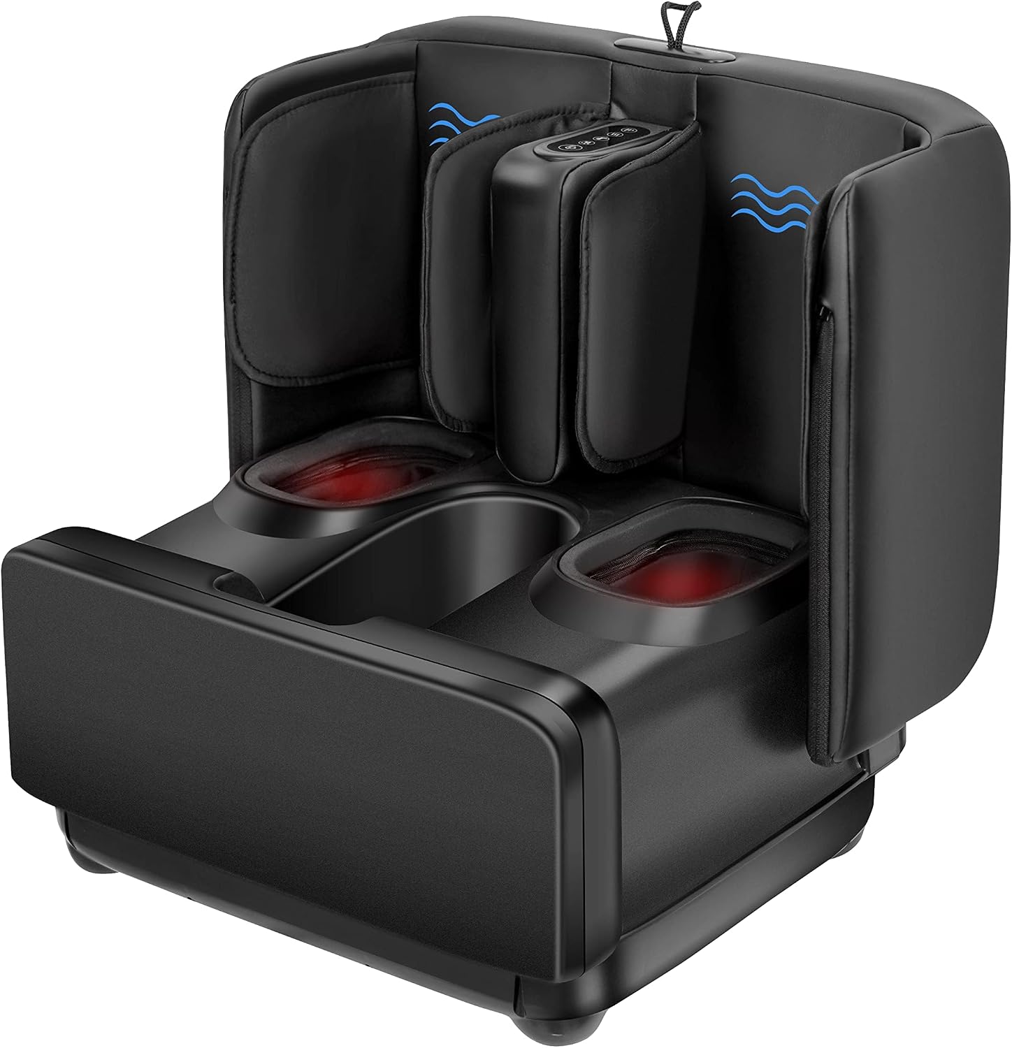 Foot & Calf Massager with Heat Shiatsu Compression Vibration, FSA Eligible | 2-in-1 Ottoman, 2 Heat Levels, 4-Level Compression, 2 Leg Modes, for Plantar Fasciitis Neuropathy, Up to Size 13