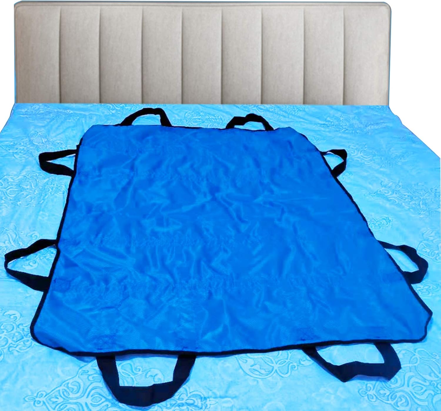 Bed Pad with Handles 48" X 40" Incontinence Mattress Bedding Protector Liner Underpad Straps for Easy Lift & Transfer Reusable Washable Hospital Quality
