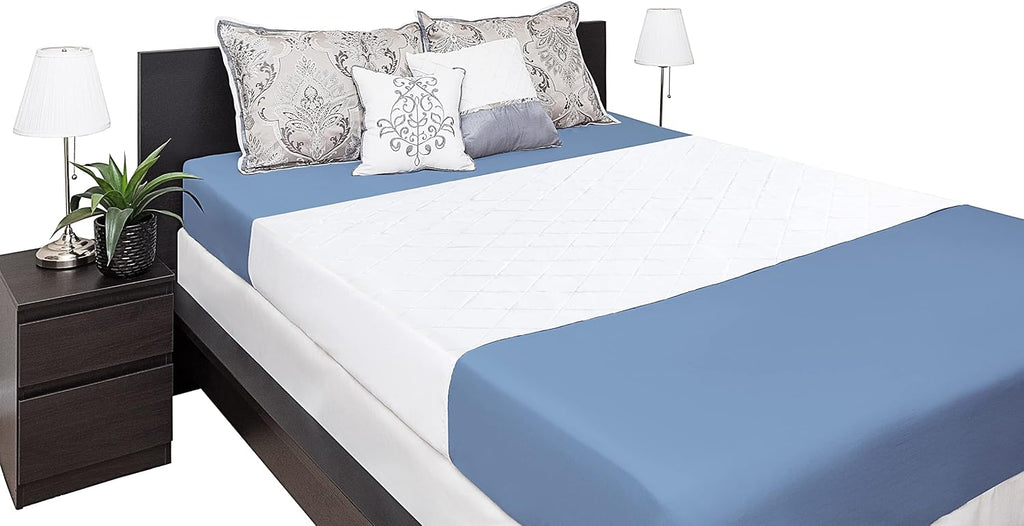 Washable Incontinence Bed Pad 36x60 – Soft, Absorbent & Waterproof Mattress Protector with Tuck-in Sides – Reusable Full/Queen Size Underpads for Kids, Adults, Seniors & Pets