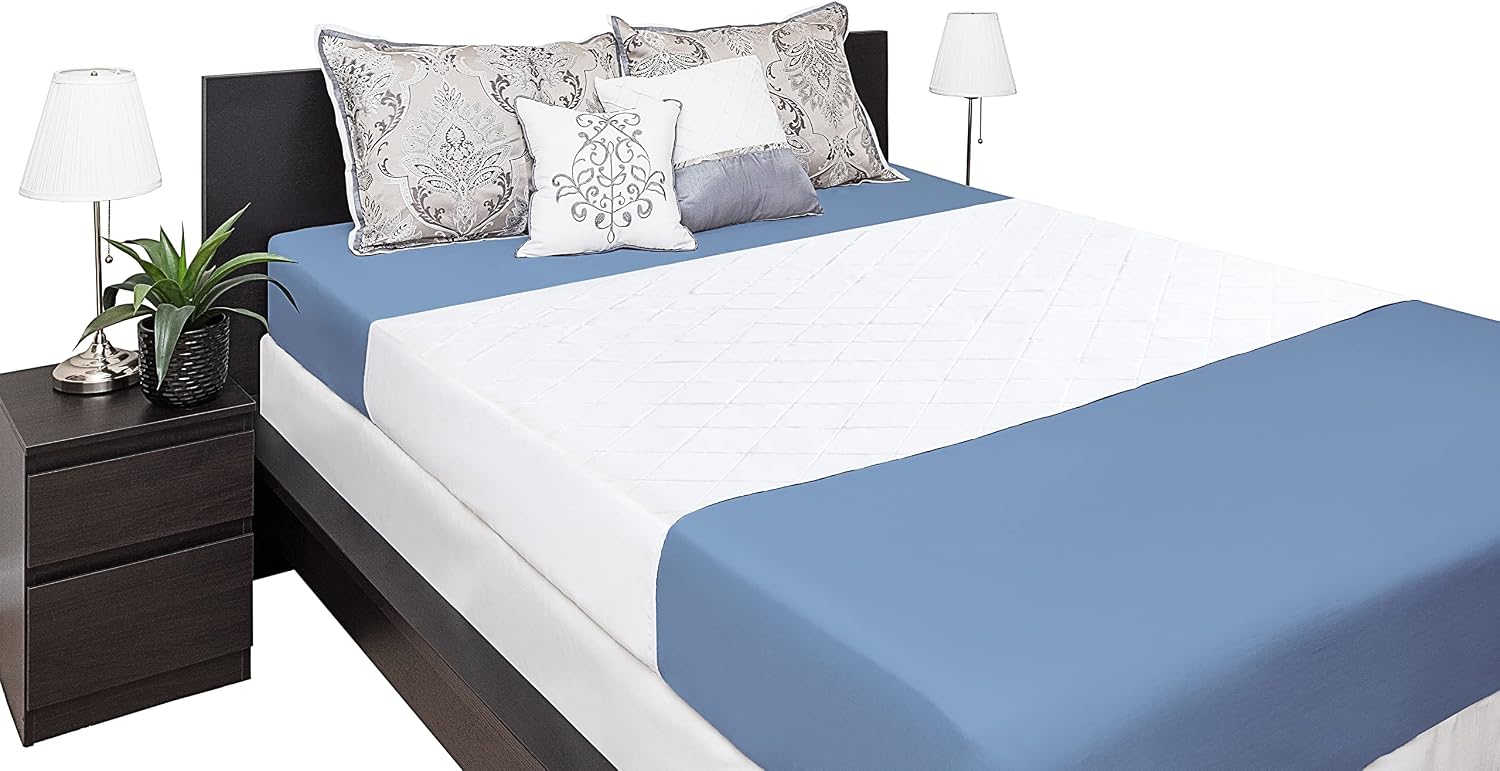 Washable Incontinence Bed Pad 36x60 – Soft, Absorbent & Waterproof Mattress Protector with Tuck-in Sides – Reusable Full/Queen Size Underpads for Kids, Adults, Seniors & Pets